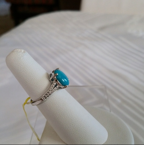Arizona Sleeping Beauty Turquoise silver ring - Picture 2 of 5